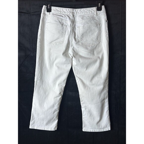 J. Jill Womens 8 Below Waist Authentic Fit Stretch White Jean Capri - Picture 2 of 9